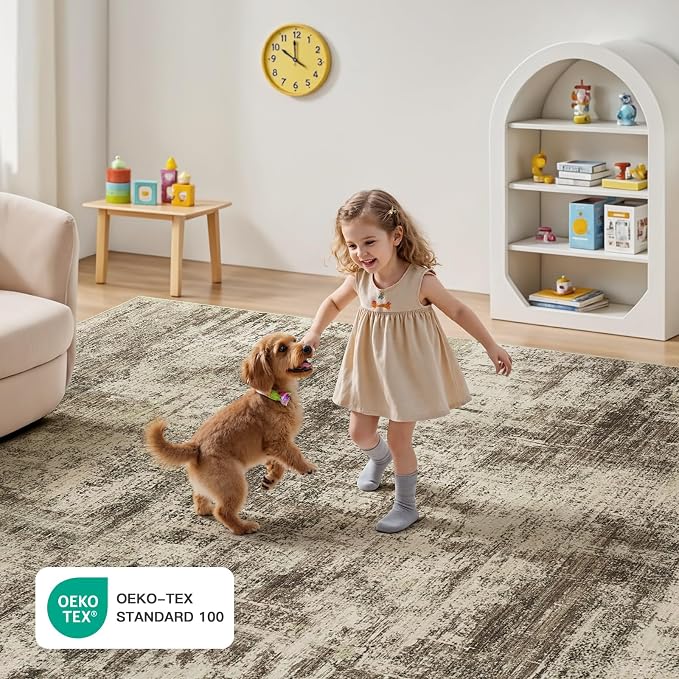 Lofus 8x10 Area Rug for Living Room, Neutral Modern Washable Carpet for Bedroom - Image 5