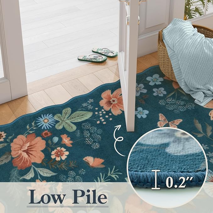 Lahome Floral Kitchen Runner Non-Slip, 2X6 Soft Washable Hallway Runner Rug - Image 5