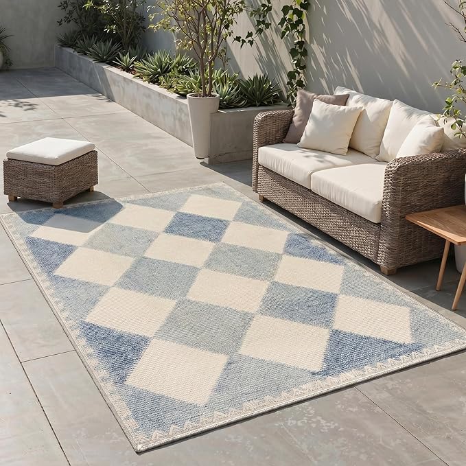 GENIMO Outdoor & Indoor Area Rug 5'x7', Waterproof, Non-Shedding, Easy Cleaning by GENIMO
