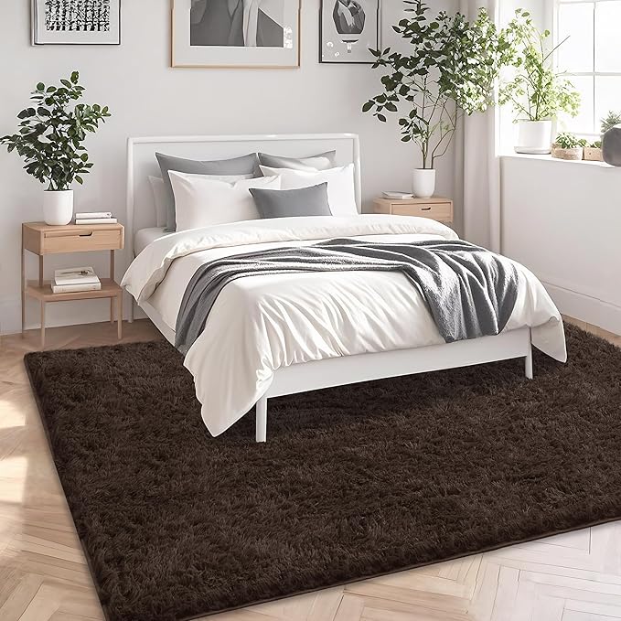 8x10 Brown Area Rugs for Living Room, Large Fluffy Shag Rug for Bedroom Nursery - Image 3
