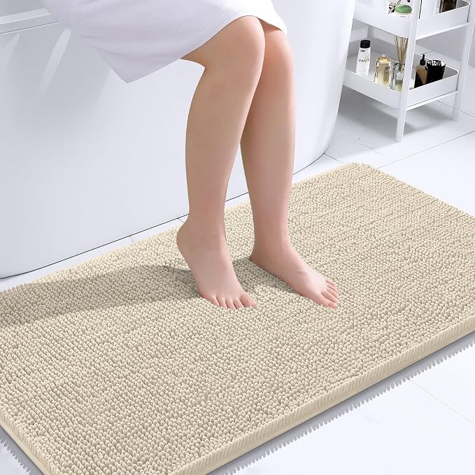 OLANLY Bathroom Runner Rugs 44x24, Extra Soft Absorbent Chenille Bath Rugs by OLANLY