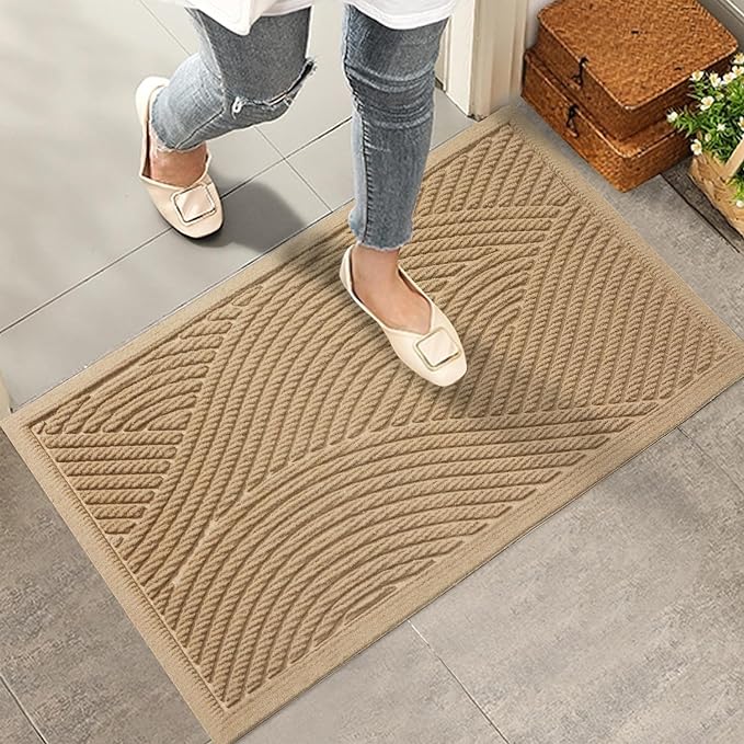 HIYARD Sturdy Front Door Mat, Absorbent Muddy Dirt Resist Welcome Door Mats by HIYARD