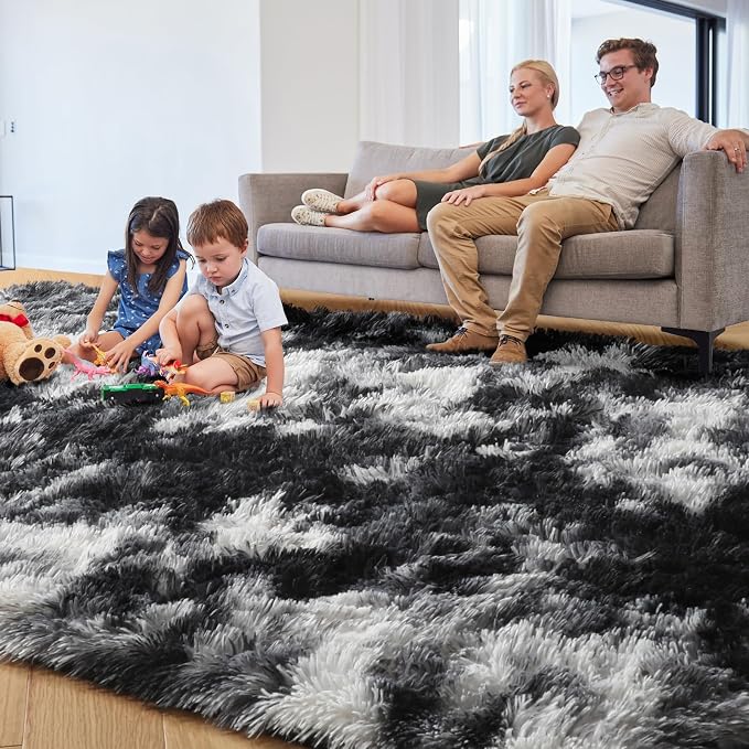 PAGISOFE 9x12 Area Rugs Living Room, Extra Large Black White Grey Rugs - Image 2