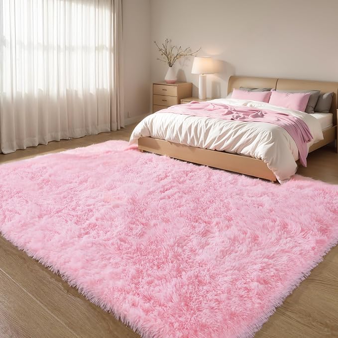 KCHOWUA Pink Fluffy Fuzzy Small Area Rugs - Image 6