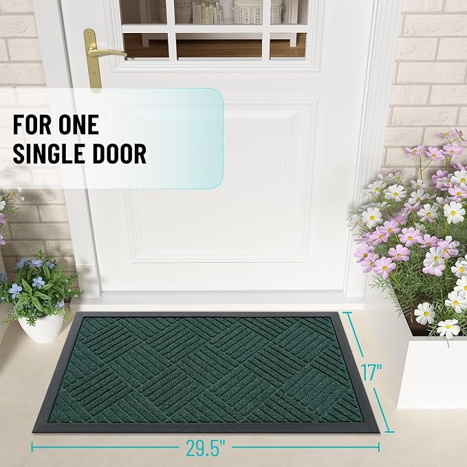 OLANLY Front Door Mat Outside Entrance 29.5x17, Heavy Duty Sturdy Natural - Image 2