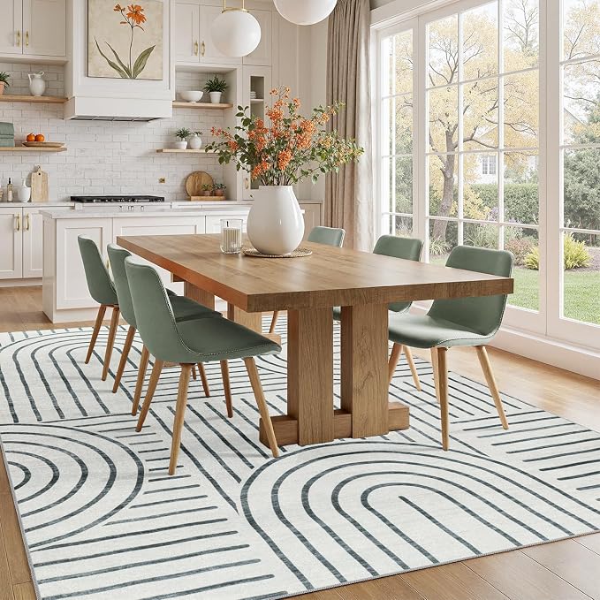 DCX Abstract Machine Washable 9x12 Rug, Soft Low Pile Non Slip Carpet, Kid & - Image 5