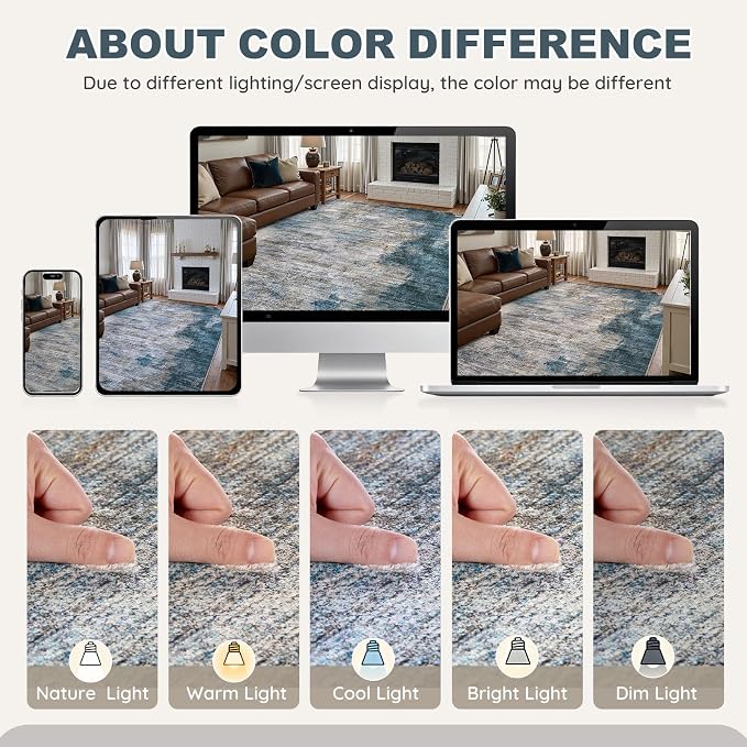 DMOYEST 10x12 Area Rug for Living Room, Washable & Non Slip Large Indoor Carpet - Image 6