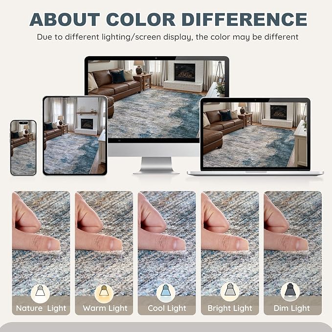 DMOYEST 9x12 Area Rug for Living Room, Washable & Non Slip Large Indoor Carpet - Image 6