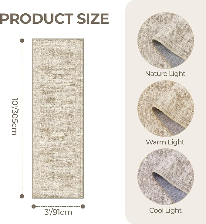 3x10 Runner Rug Non Slip Washable - Image 2