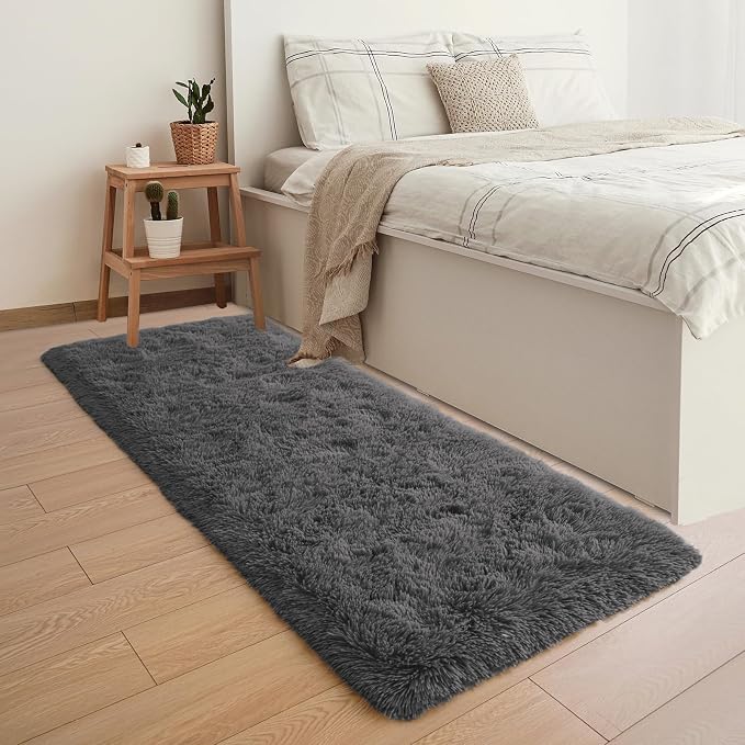 YJ.GWL Fluffy Runner Rugs for Bedroom Living Room Soft Shag Rug 2x6 Feet - Image 5