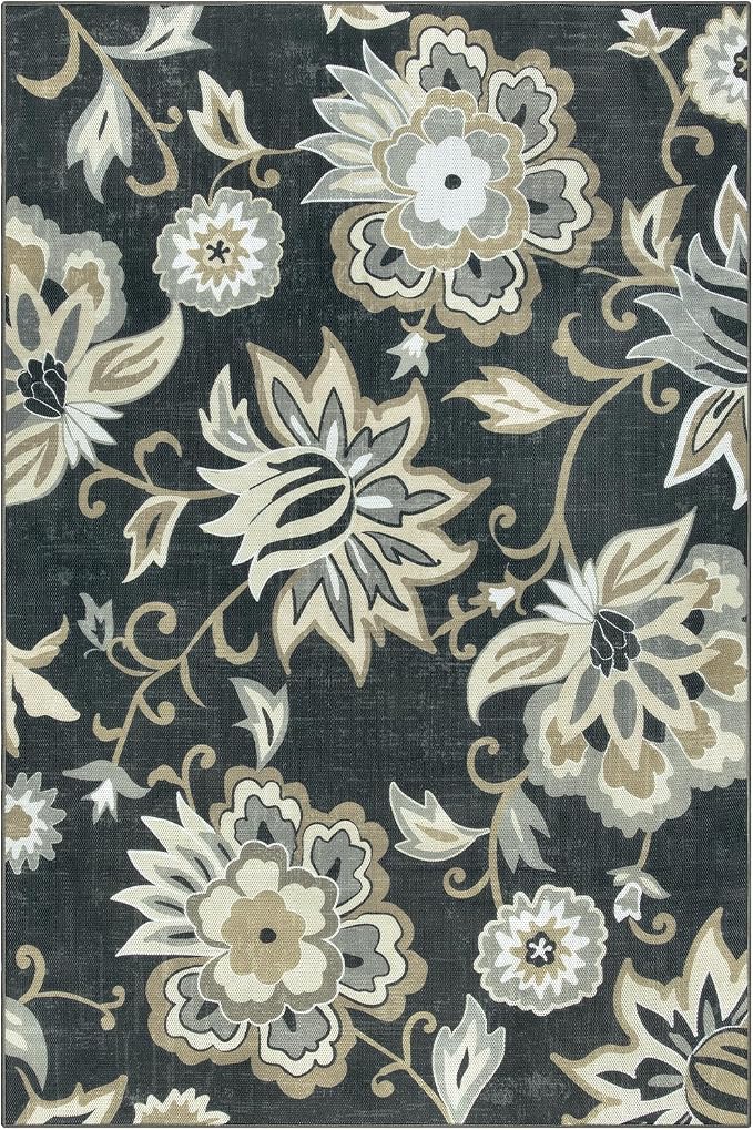 Lahome Floral Indoor Outdoor Rugs, 6x9ft Non Slip Outdoor Patio Rug - Image 7