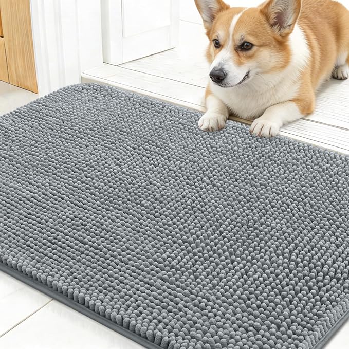 OLANLY Dog Door Mat for Muddy Paws 24x16, Absorbs Moisture and Dirt, Absorbent by OLANLY