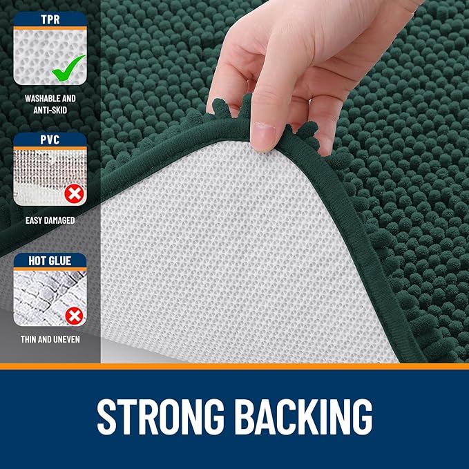 OLANLY Toilet Rugs U-Shaped 20x20, Extra Soft Absorbent Chenille Contour - Image 6