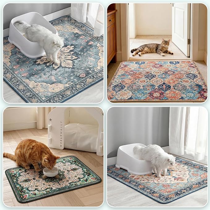 Hompet Cat Litter Mat 2 Pack, 36x36 Large Machine Washable Trapping Mats - Image 4