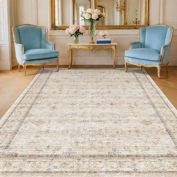 Farmhouse 6x8 Area Rug for Living Room, Dining Room & Home Office, Soft Modern by HazoHaus