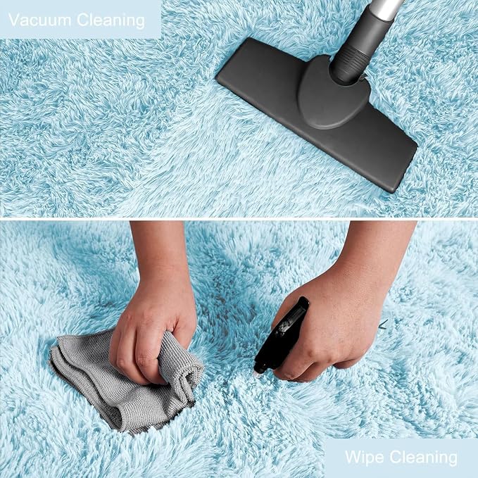YJ.GWL Runner Rugs for Hallway, 2x4 Washable Small Light Blue Bedside Rugs for - Image 6