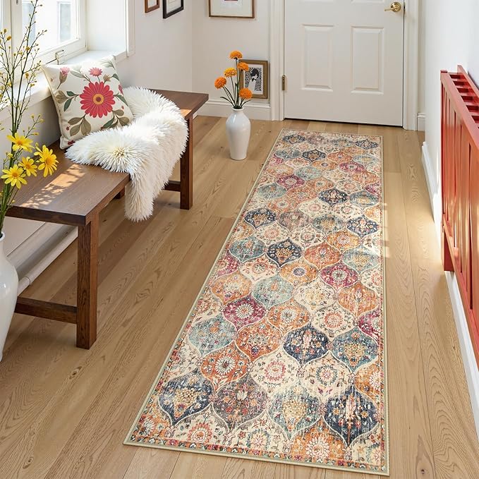 Lahome Moroccan Trellis Washable Runner Rug, 2x6 Kitchen Runners by Lahome