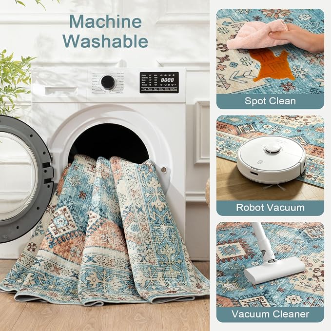 Lofus Vintage Living Room Rugs 5x7, Soft Machine Washable Area Rug - Image 6
