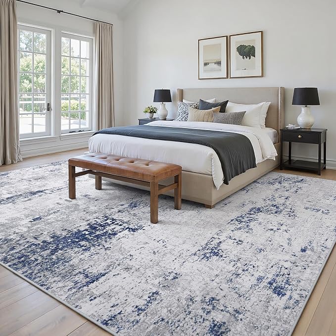 Area Rugs 8x10 Living Room: Large Modern Abstract Washable Rug Soft Anti-Skid - Image 3