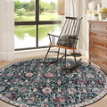 Lahome Moroccan Trellis Washable Round Area Rug, Round Rug 5ft Soft Non-Slip by Lahome