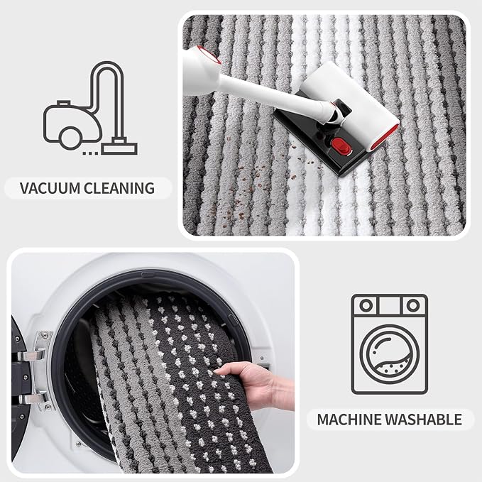 Kitinjoy Indoor Outdoor Door Mat, 59x36 Non-Slip Absorbent Dirt Trapper - Image 5