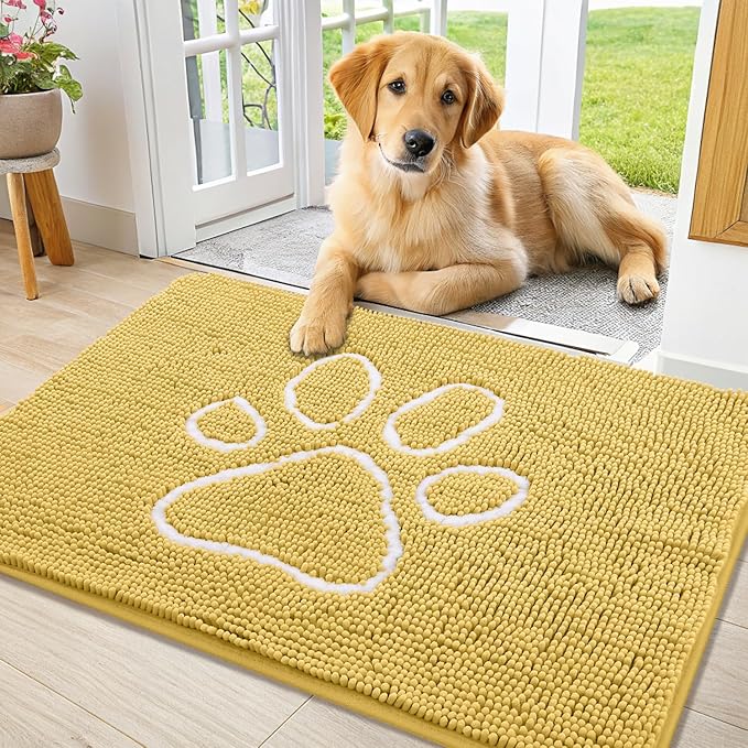 Smiry Dog Door Mat for Muddy Paws, Absorbent Dirt Trapper Non Slip Quick Dry by Smiry