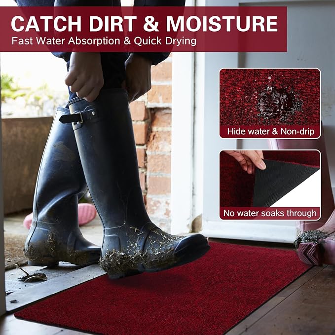 Front Door Mat Indoor and Outdoor, Non-Slip Low Profile Doormat 60"x35" - Image 4