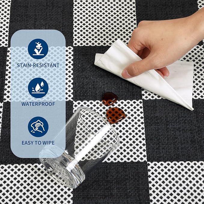 GarveeHome Checkered Dark 9x12 Area Rugs - Image 7