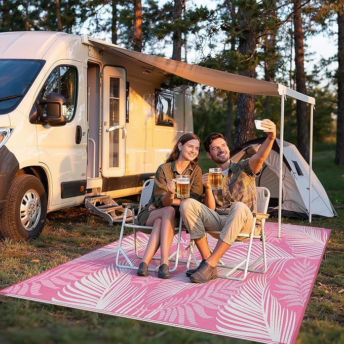 Pauwer Waterproof Outdoor Rug 6x9, Reversible Plastic Straw Patio Camping Rug - Image 6