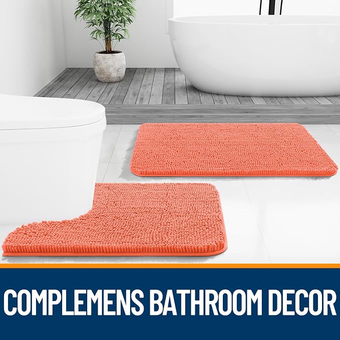 OLANLY Bathroom Runner Rugs 47x24, Extra Soft Absorbent Chenille Bath Rugs - Image 7