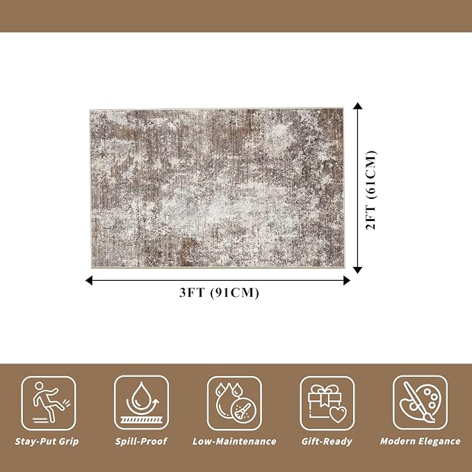 2x3 Washable Non-Slip Area Rug – Small Throw Rug - Image 2