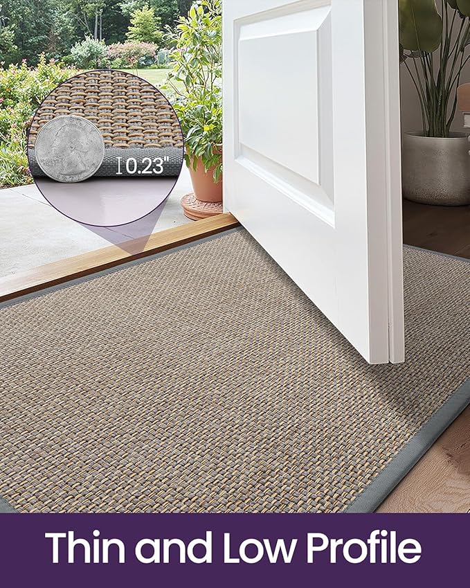 DEXI Ultra Thin Entryway Indoor Door Mat 36x56, Non Slip Rubber Backing Inside - Image 4