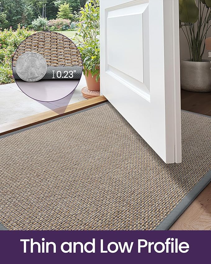 DEXI Ultra Thin Entryway Indoor Door Mat 32x48, Non Slip Rubber Backing Inside - Image 4