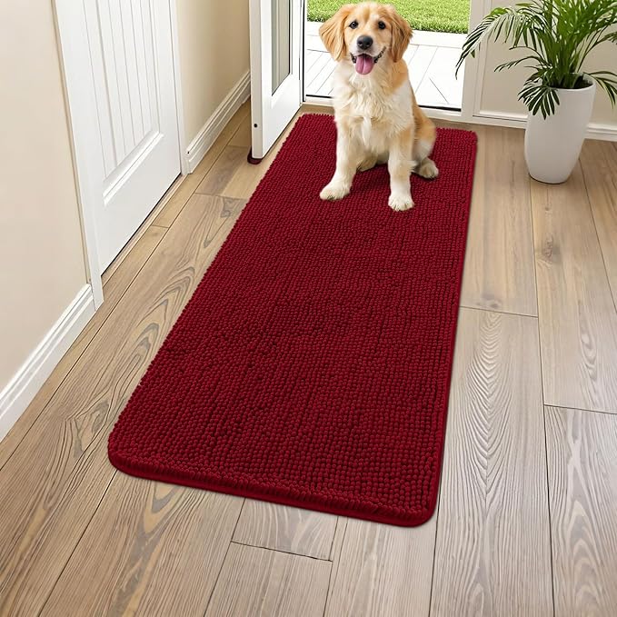 Smiry Dog Door Mat for Muddy Paws 47x24, Absorbent Dirt Trapper, Non-Slip by Smiry