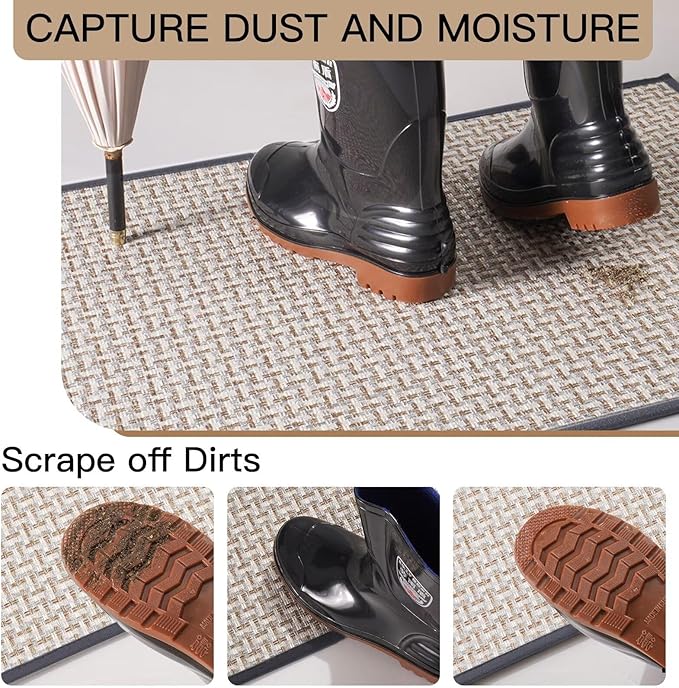 YDKGL Door Mat 31"x47", Dirt Resistant and Absorbent, Non-Slip Rubber Backing - Image 3