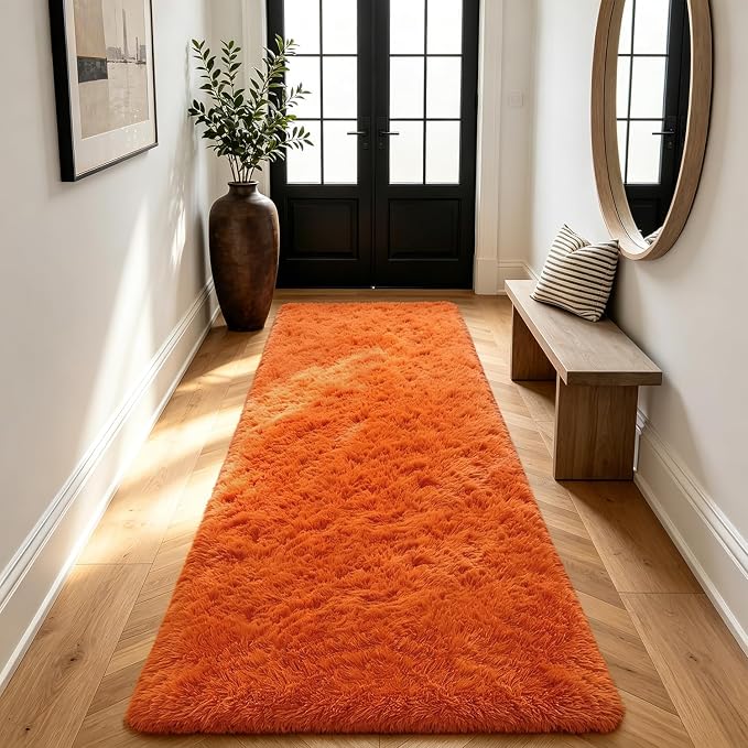 Shag Runner Rug for Bedroom Living Room 2x6 Upgrade Non-Slip Fluffy Soft - Image 4