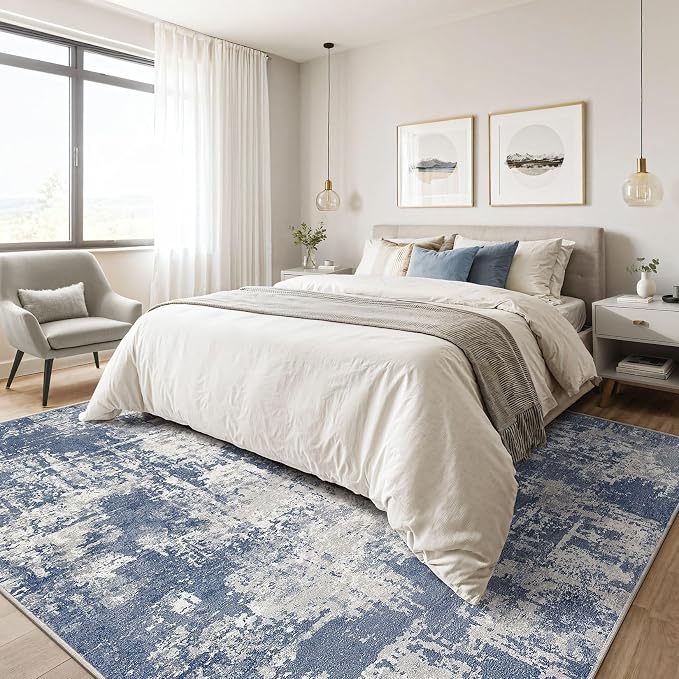 Area Rug Living Room Rugs: 5x7 Washable Large Abstract Modern Soft Stain - Image 4