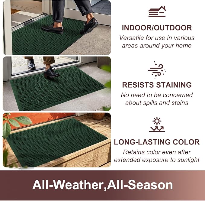 Mibao Front Door Mat Indoor Outdoor Entrance, Dirt Trapping Welcome Mats - Image 5