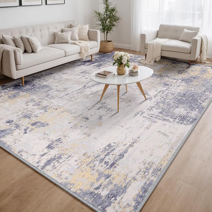 RELEANY Washable Area Rugs 6'x9' Non-Slip Modern Abstract Soft - Image 9