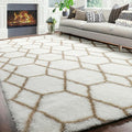 ONASAR Large Area Rugs for Living Room, 7x10 White and Beige Bedroom Rug by ONASAR