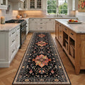 RELEANY Area Rugs Runner 3'x9' Washable Non-Slip, Floral Vintage Distress by RELEANY