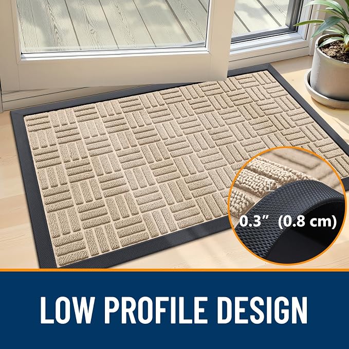 OLANLY Front Door Mat Outside Entrance 47x32, Heavy Duty Sturdy Natural Rubber - Image 5
