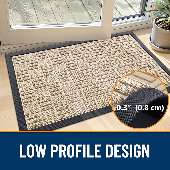 OLANLY Front Door Mat Outside Entrance 35x23, Heavy Duty Sturdy Natural Rubber - Image 5