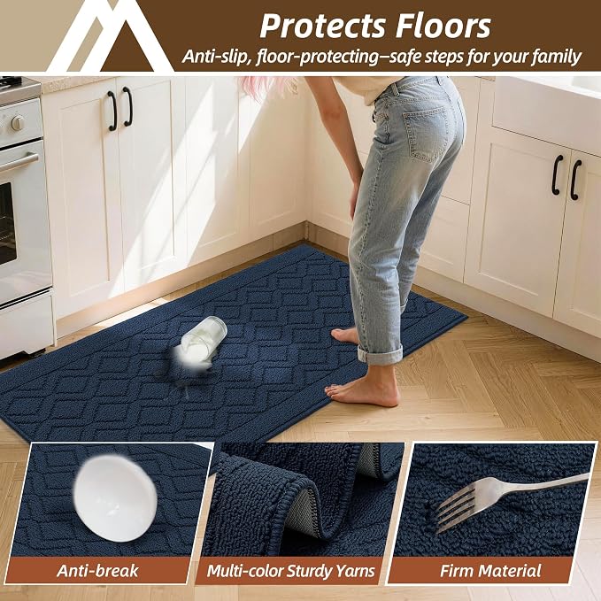COSY HOMEER Kitchen Rugs 24"x35" Non-Slip Washable Kitchen Mats - Image 6