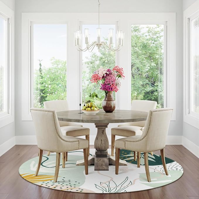 Lahome Green Round Area Rugs 5Ft - Image 7