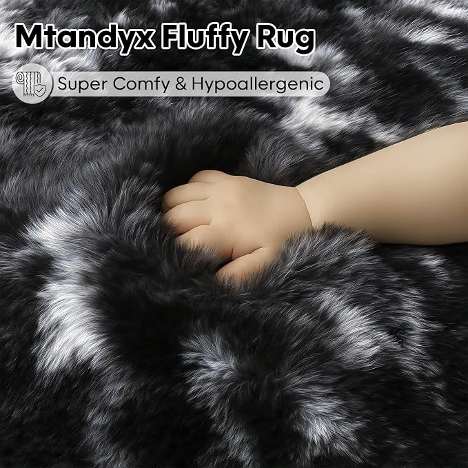 6x9 Rugs for Living Room, Rugs for Bedroom, Plush Fluffy Carpet, Non-Slip - Image 2
