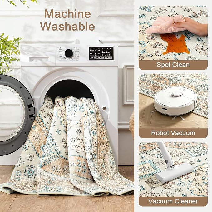 Lofus Vintage Living Room Rugs 5x7, Soft Machine Washable Area Rug - Image 7