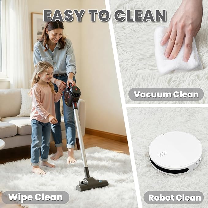 5x7 Area Rug for Living Room, Ultra Soft Fluffy Shag Rugs for Bedroom, Non-Slip - Image 4