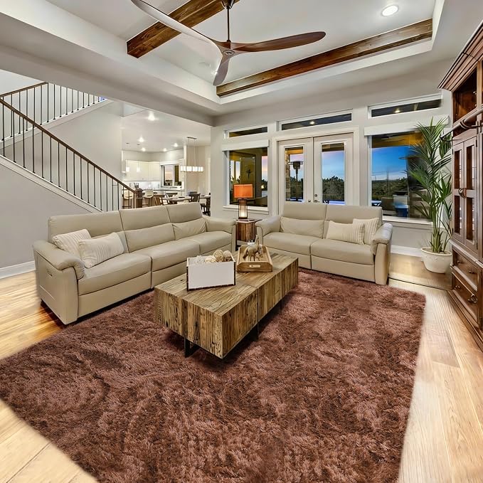5x7 Plush Fluffy Area Rugs, Large Soft Carpet, Upgraded Non-Slip Rectangular Rug - Image 7