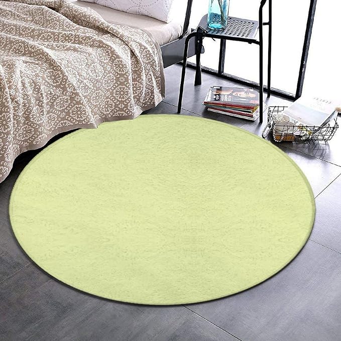 Machine Washable Modern Round Area Rug, Room Sofa Yoga Soft Round Carpet - Image 2